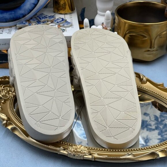 🆕 KURT GEIGER LONDON 🧿 NWOB Meena Eagle Quilted Slide, Bone - Sz 39 US 8.5 - Picture 11 of 11